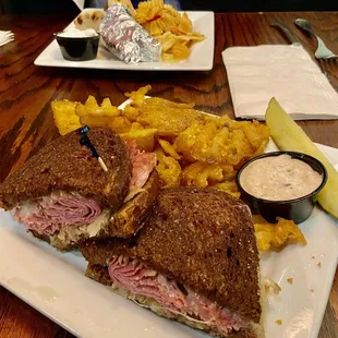 The Reuben was delicious and waffle fries were spot on! We are definitely coming back for this meal