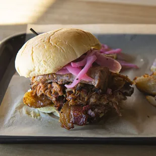 a pulled pork sandwich