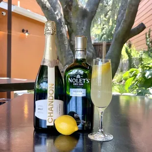 French 75 made with Chandon bubbles and Nolets gin
