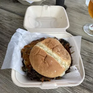 Poblano smash burger