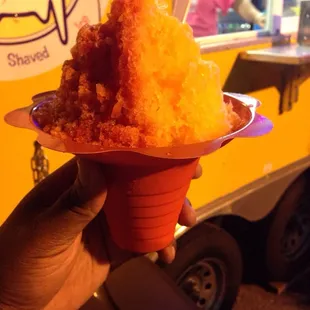 Strawberry &amp; orange with vanilla ice cream