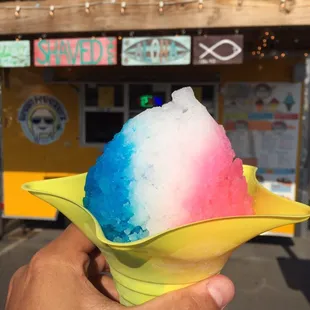 Shaved ice, try it and you'll realize this is NOT just a snowcone.