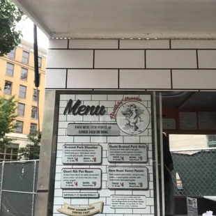  menu for a restaurant