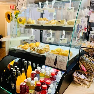 a display of various beverages