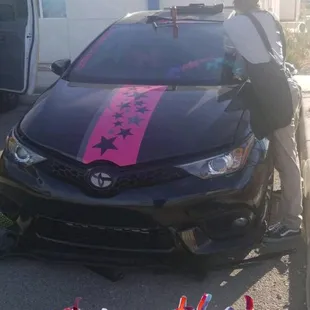Michael repairing my windshield