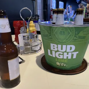 a bucket of bud light