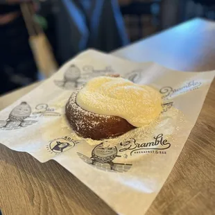 Cinnamon roll with extra cream cheese