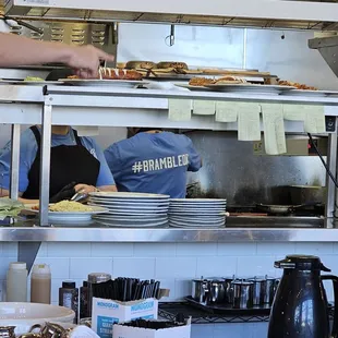 All the food coming out.