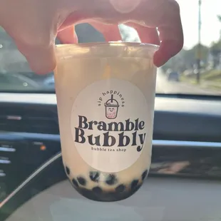 Coconut milk tea with tapioca boba