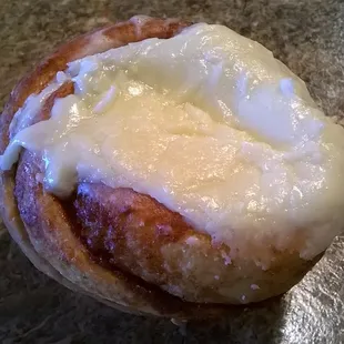 Cinnamon roll loaded with light icing