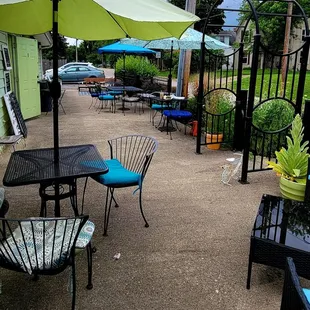 Patio looking towards the parking lot