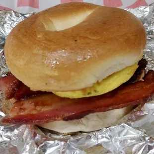 Bacon and Egg Bagel Sandwich