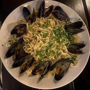 Spaghetti with mussels