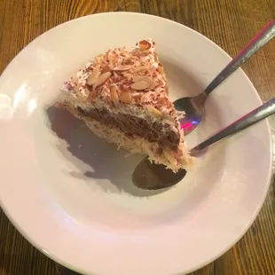 a piece of cake on a plate