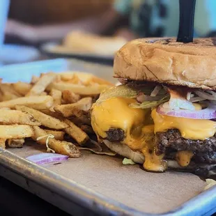 Branded Cheeseburger, double meat, double cheese.