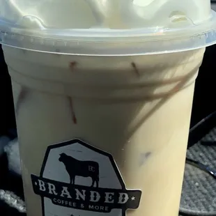 Regular white chocolate iced coffee