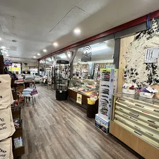 the inside of a bakery