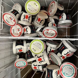 a variety of ice creams