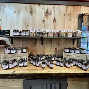 a display of coffee products