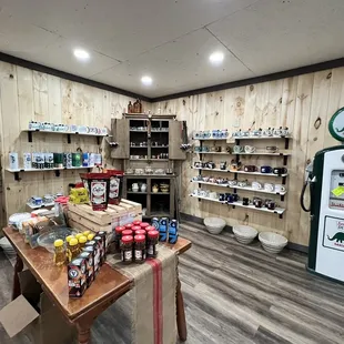 a variety of products on display