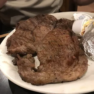 1 pound steak but is equivalent to cheap flank steak