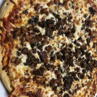 Love the bacon cheeseburger pizza