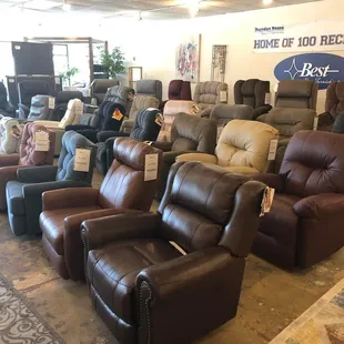 We have over 100 recliners in stock guaranteed!