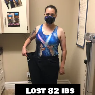 Weight loss journey success a combination of appetite suppressants , lipotropic injections, and vitamin supplements to increase metabolism.