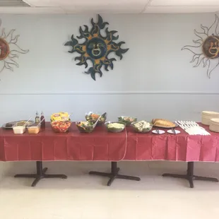 a table with food on it