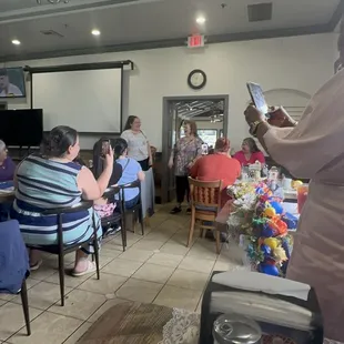 Penny Gibbs arriving at her surprise birthday party
