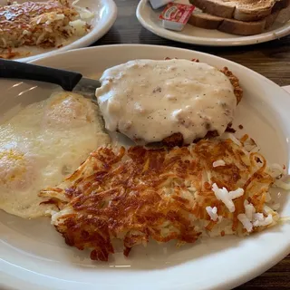 Country Fried Steak and 2 Eggs Plate