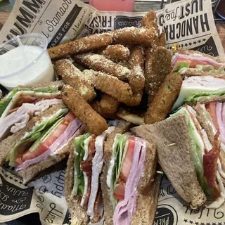 Ham, Turkey and Bacon Club Sandwich