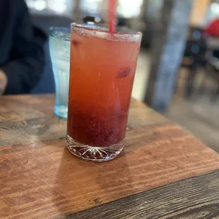 a drink on a table