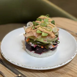 a plate of food on a table