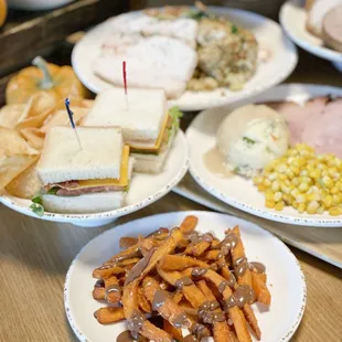 a table full of food