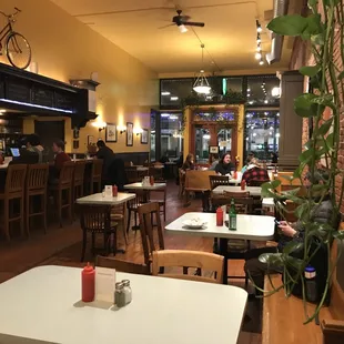 the interior of a wine bar