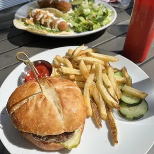 Kids burger and fries