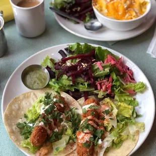 GF Fish Tacos, GF Mac &amp; Cheese