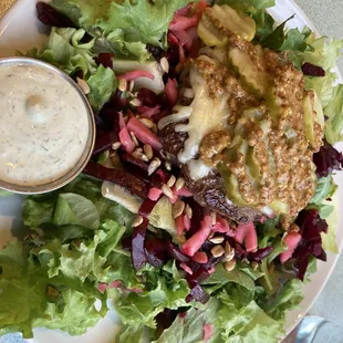 Cubano burger on salad