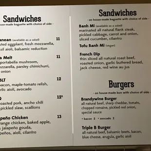 menu