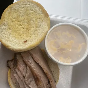 Brisket bbq sandwich