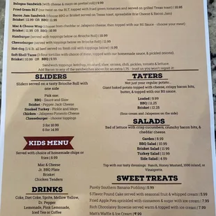 Menu as of 3/16/24