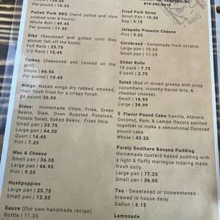 menu