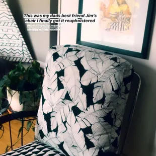 Excellent job Larry &amp; his team have done on a chair that was my dads best friend &amp; I finally got reupholstered