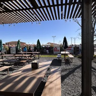 the outdoor seating area