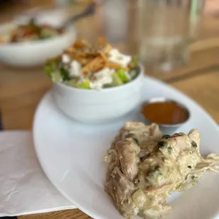 a plate of food on a table