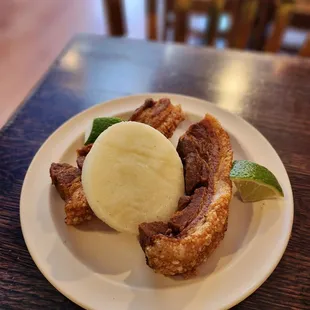 a plate of food on a table