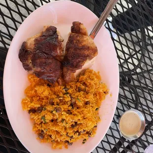 Rotisserie Chicken Plate ($14)