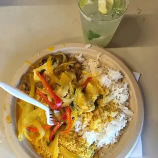 Brazilian food - Fish plate and caipirihnas