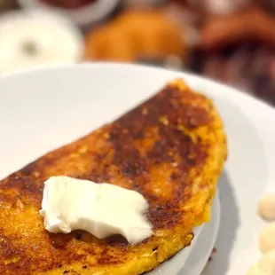 Cachapa con queso de mano y nata